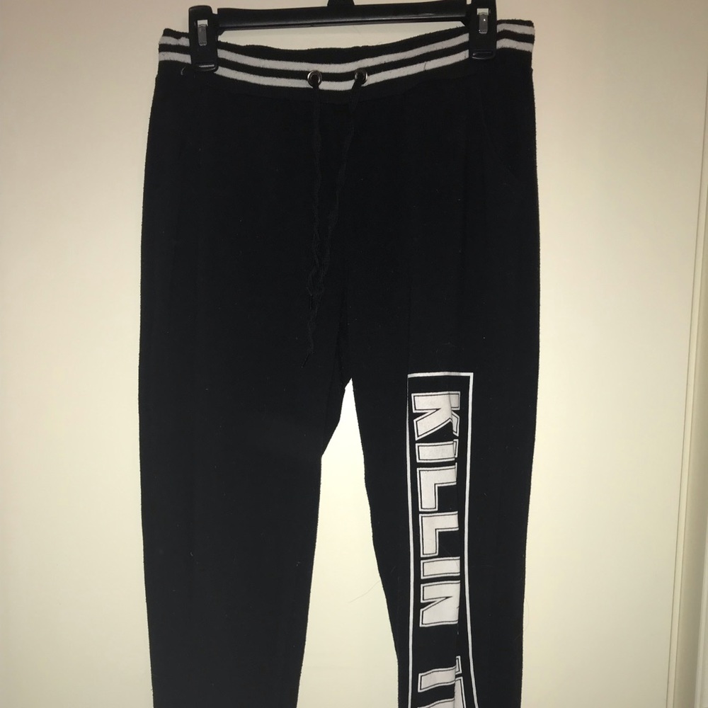 Black and white joggers